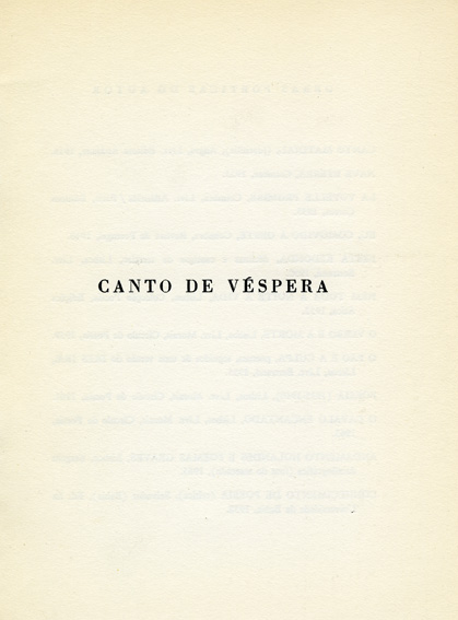 Canto de V&eacute;spera
